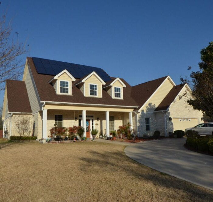 solar panels on roof