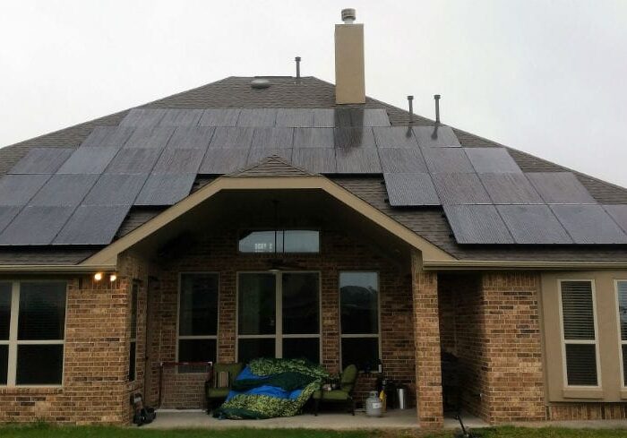 solar panels on roof