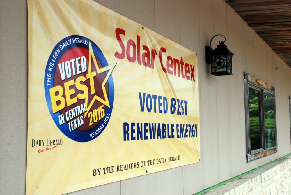 solar centex voted best renewable energy sign