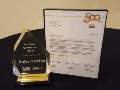 top solar contractor award